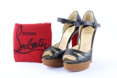 Christian Louboutin Black Strappy Open Toe 19clr1106 Platforms