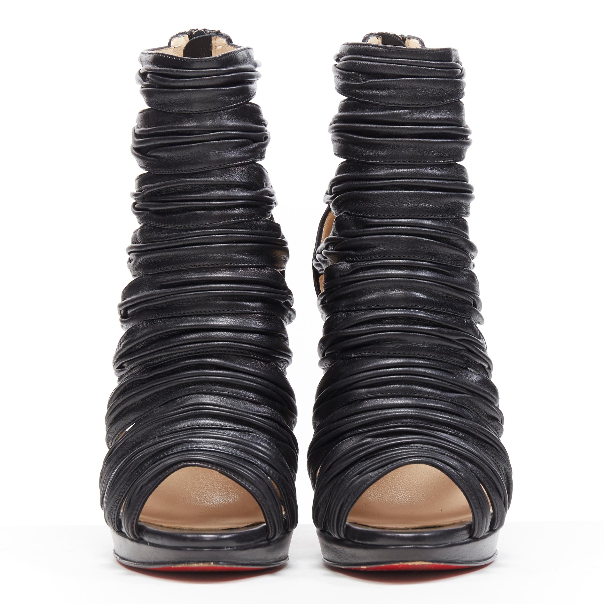 black strappy louboutin heels