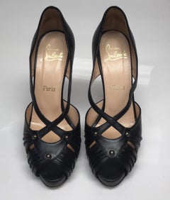 Christian Louboutin Black Strappy Platform Shoes-38.5