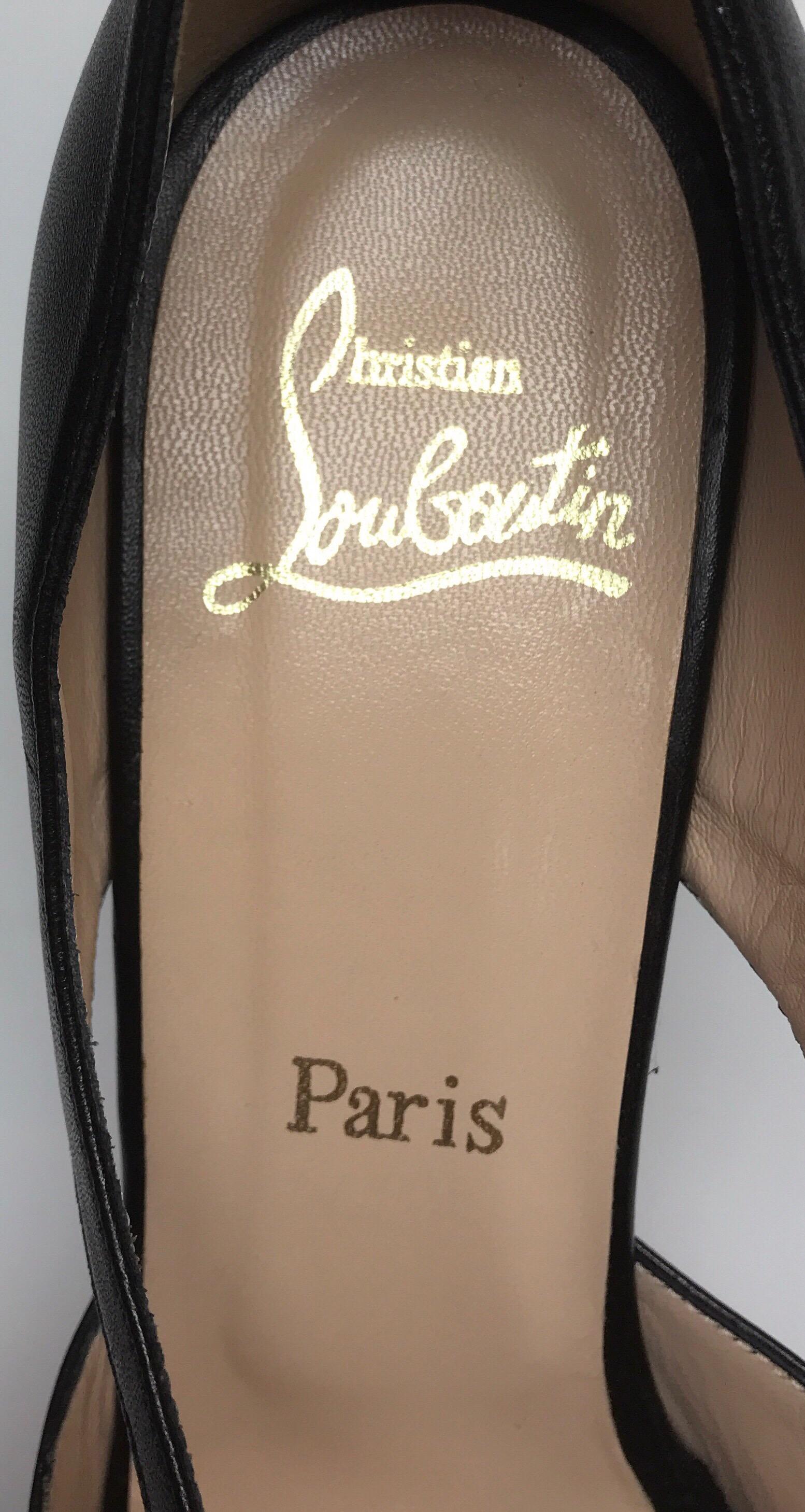 Christian Louboutin Black Strappy Platform Shoes-38.5 For Sale 1