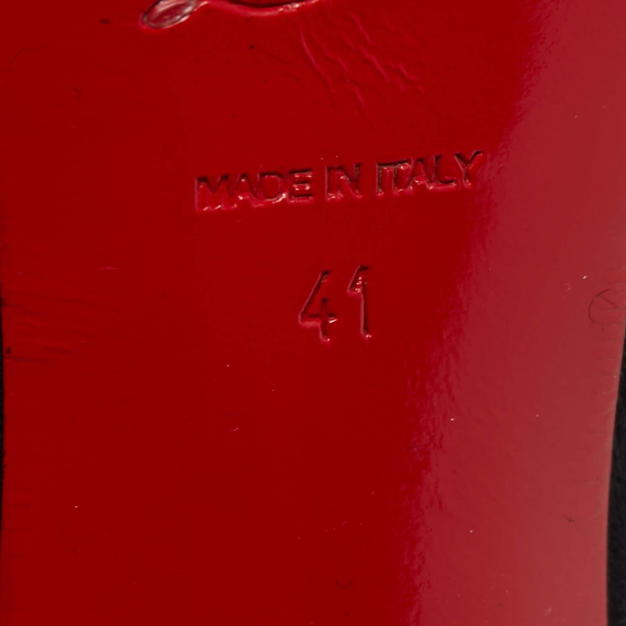 Christian Louboutin Black Suede Aicha Slingback Pumps Size 41 For Sale 3
