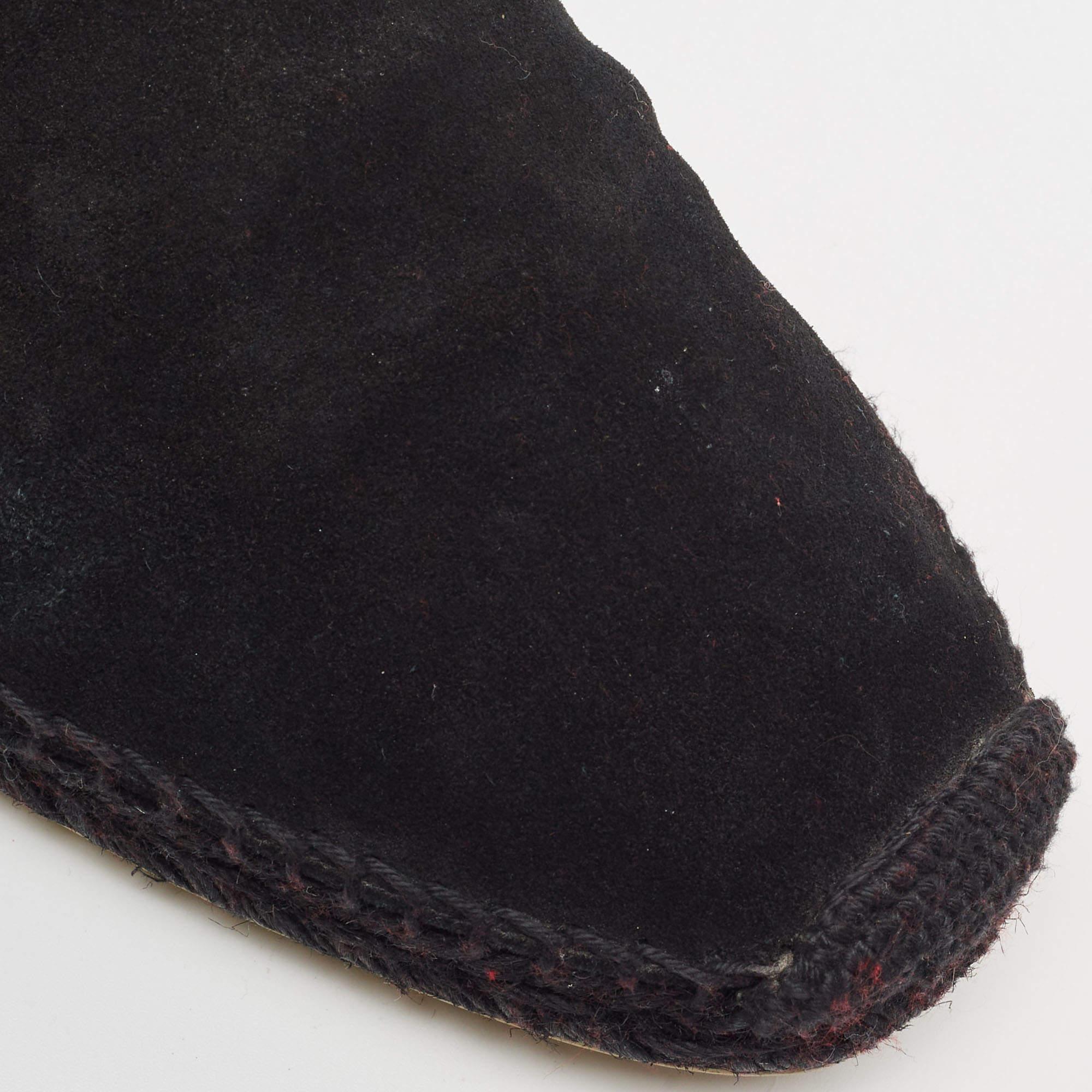 Christian Louboutin Black Suede and Croc Embossed Leather Espadon Espadrilles  1