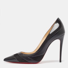 Christian Louboutin Black Suede and Leather Youlahop Pumps Size 35.5