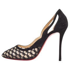 Christian Louboutin Black Suede and Mesh K Racas Pumps Size 40