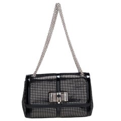 Christian Louboutin Black Suede and Patent Leather Sweet Charity Shoulder Bag