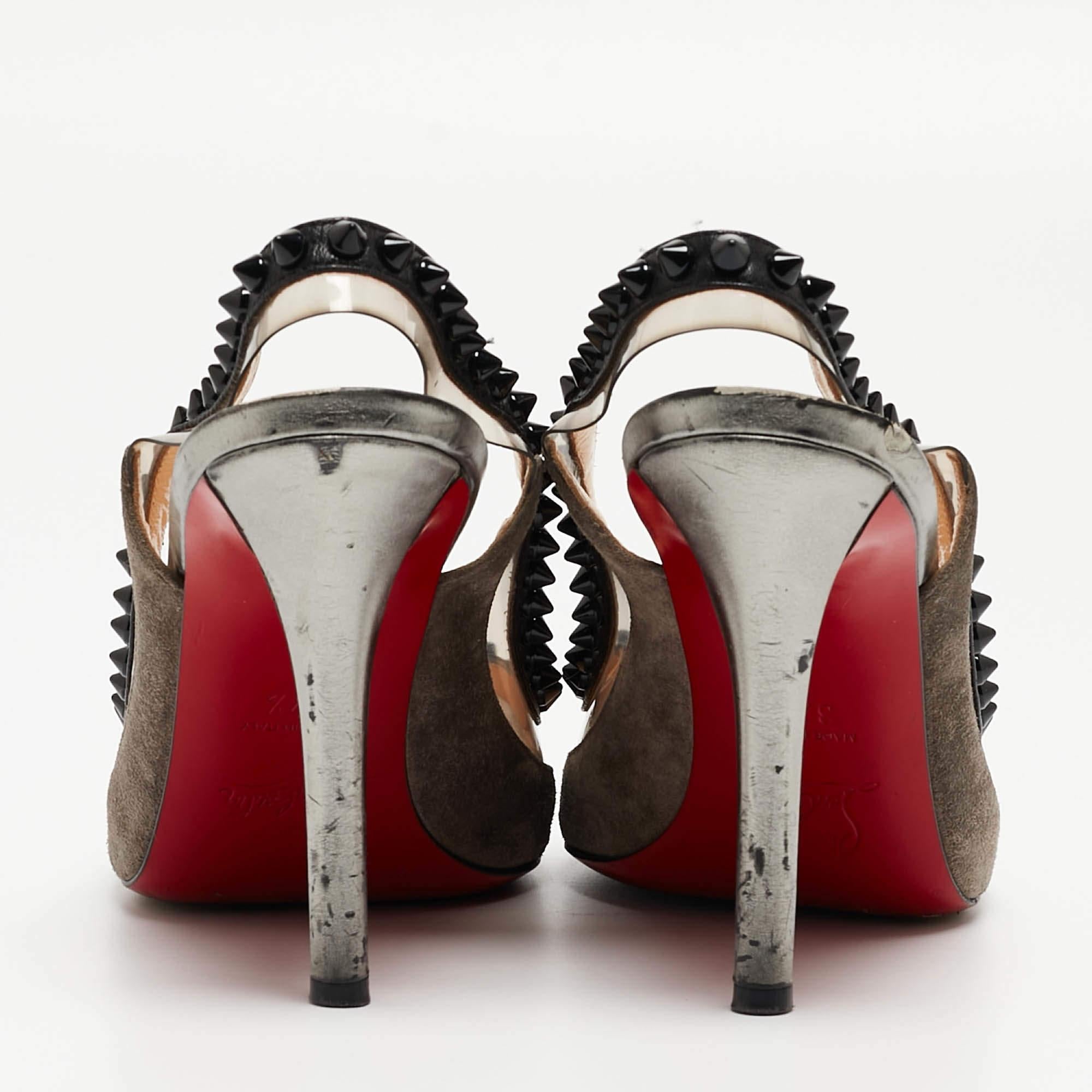 Christian Louboutin Black Suede and Patent Paulina  Pumps Size 37.5 1