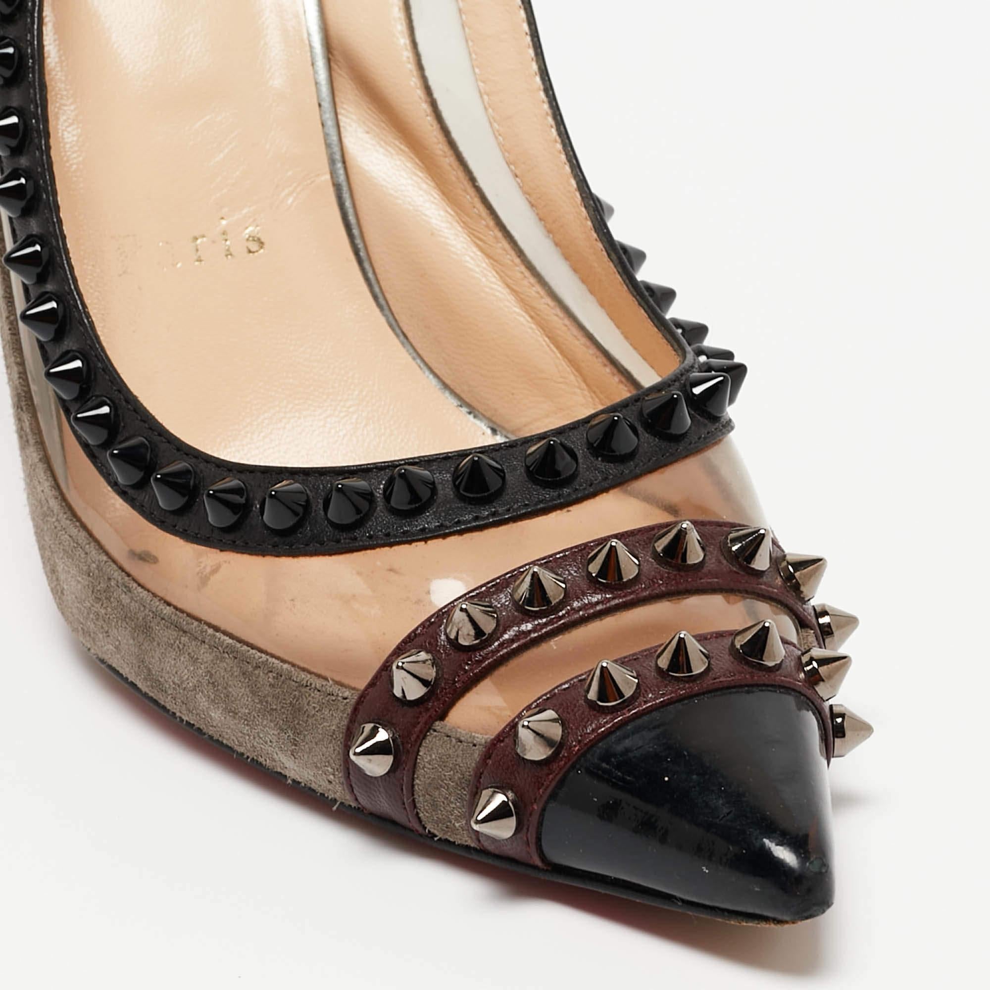 Christian Louboutin Black Suede and Patent Paulina  Pumps Size 37.5 3