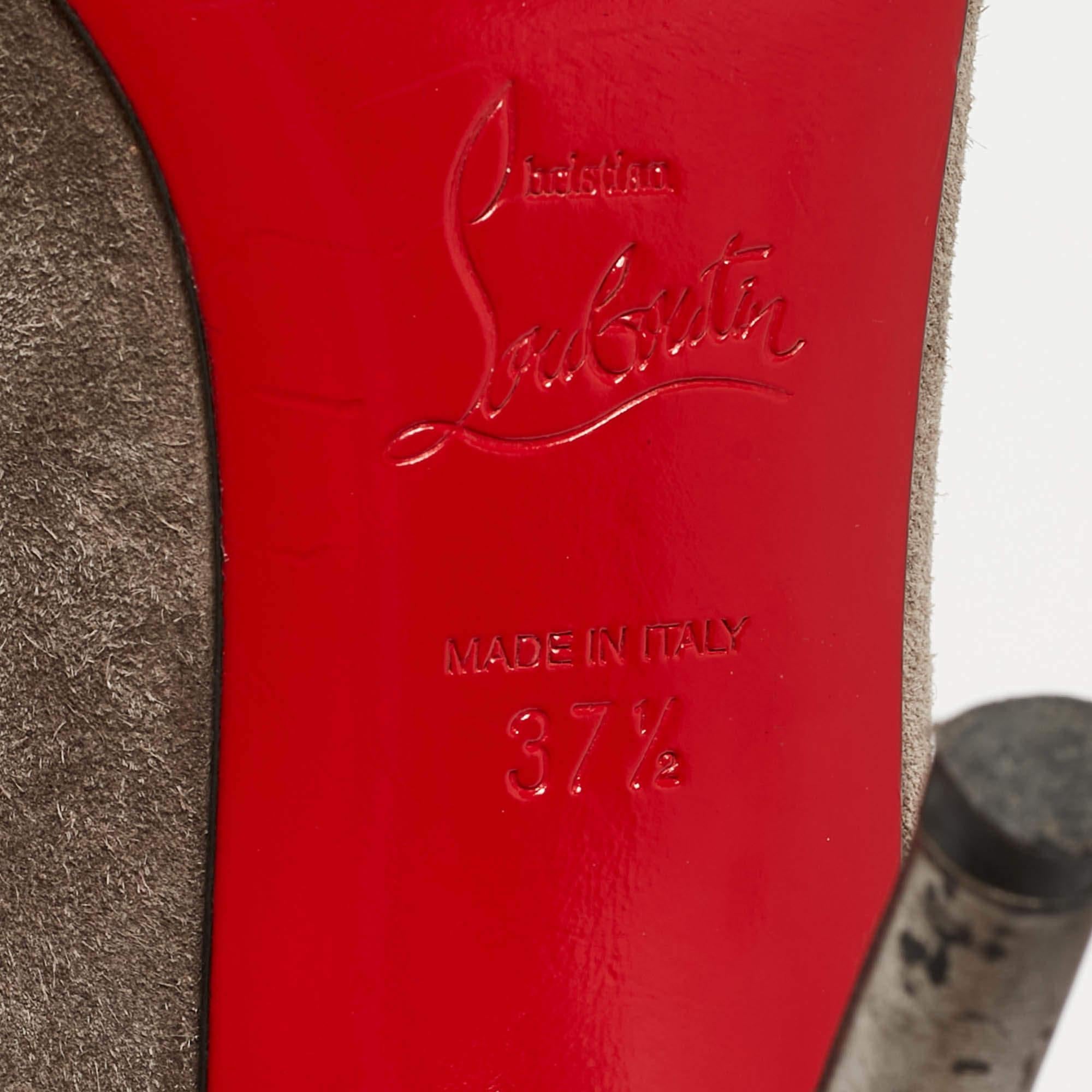 Christian Louboutin Black Suede and Patent Paulina  Pumps Size 37.5 4