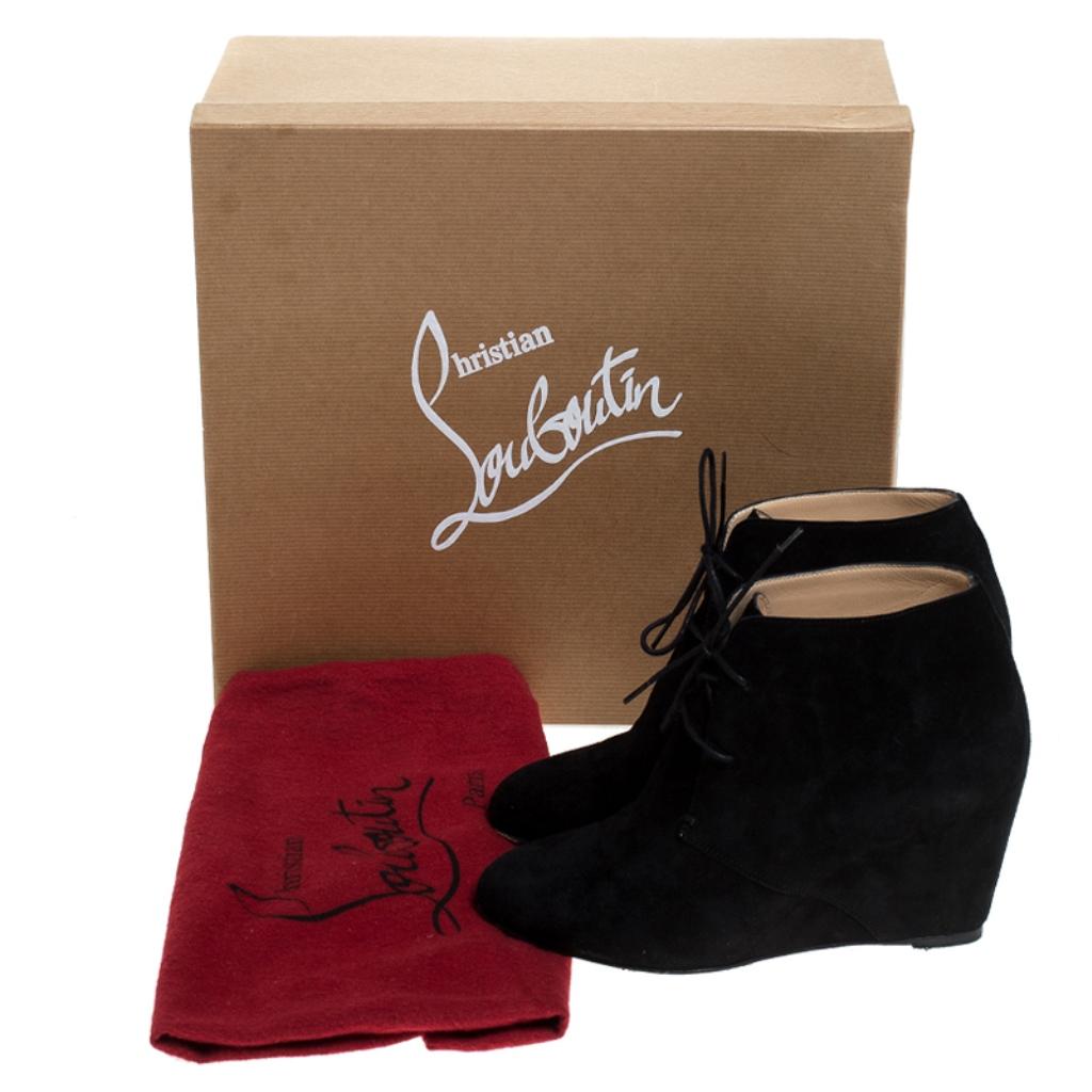 Christian Louboutin Black Suede Ankle Booties Size 38 4