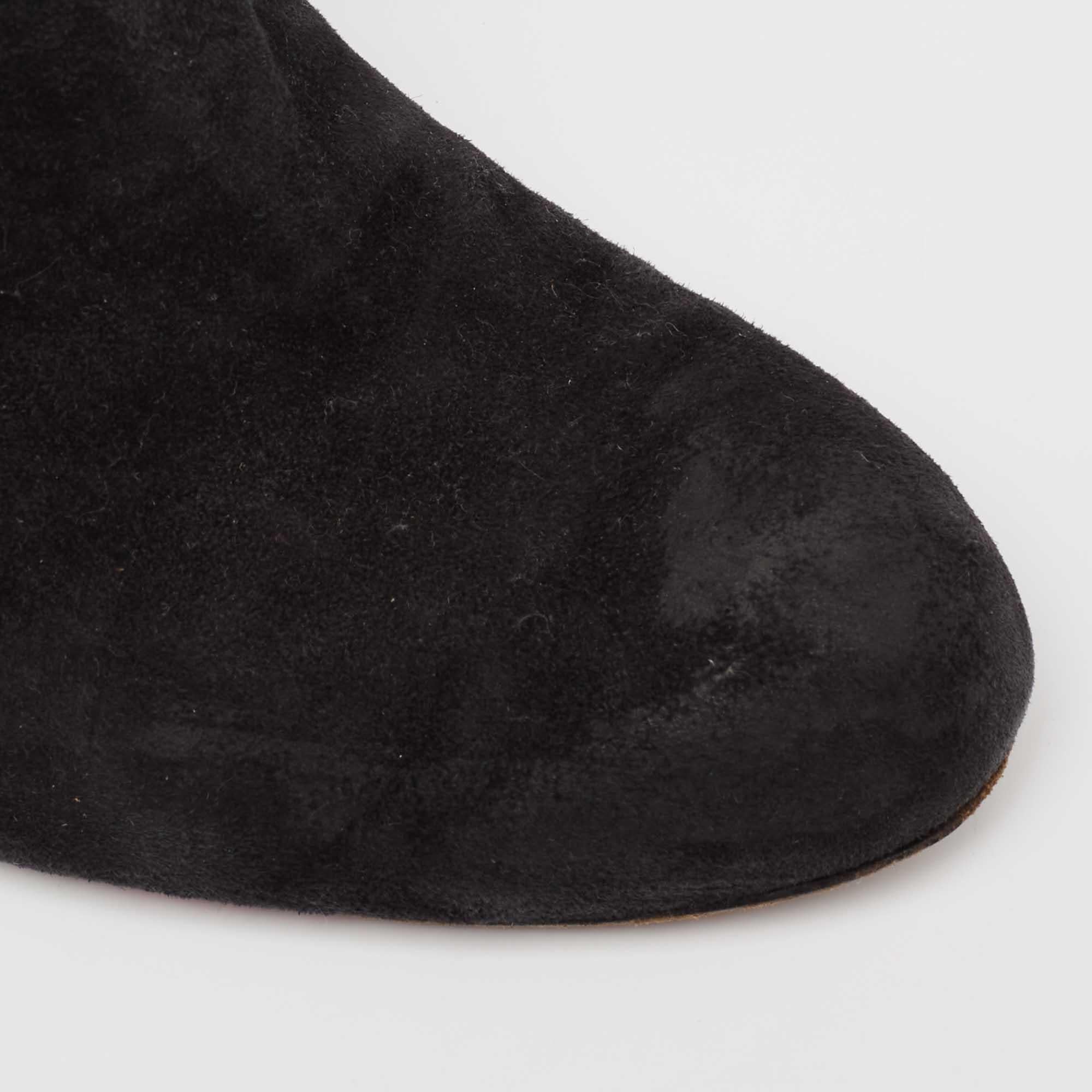 Christian Louboutin Black Suede Ankle Boots Size 36.5 3