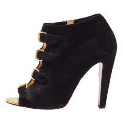 Christian Louboutin Black Suede Ankle Length Boots Size 40