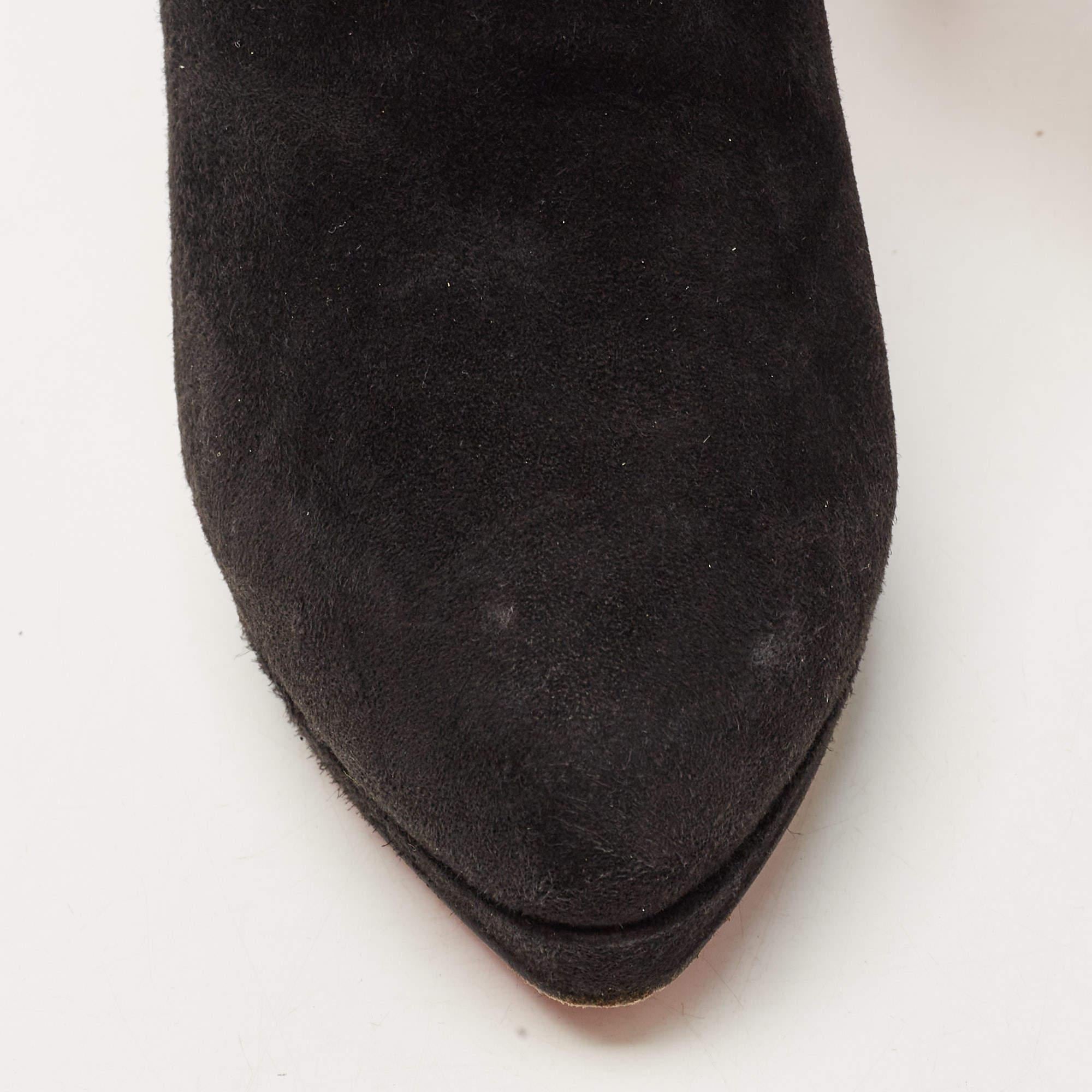 Christian Louboutin Black Suede Belle Ankle Boots Size 39 2