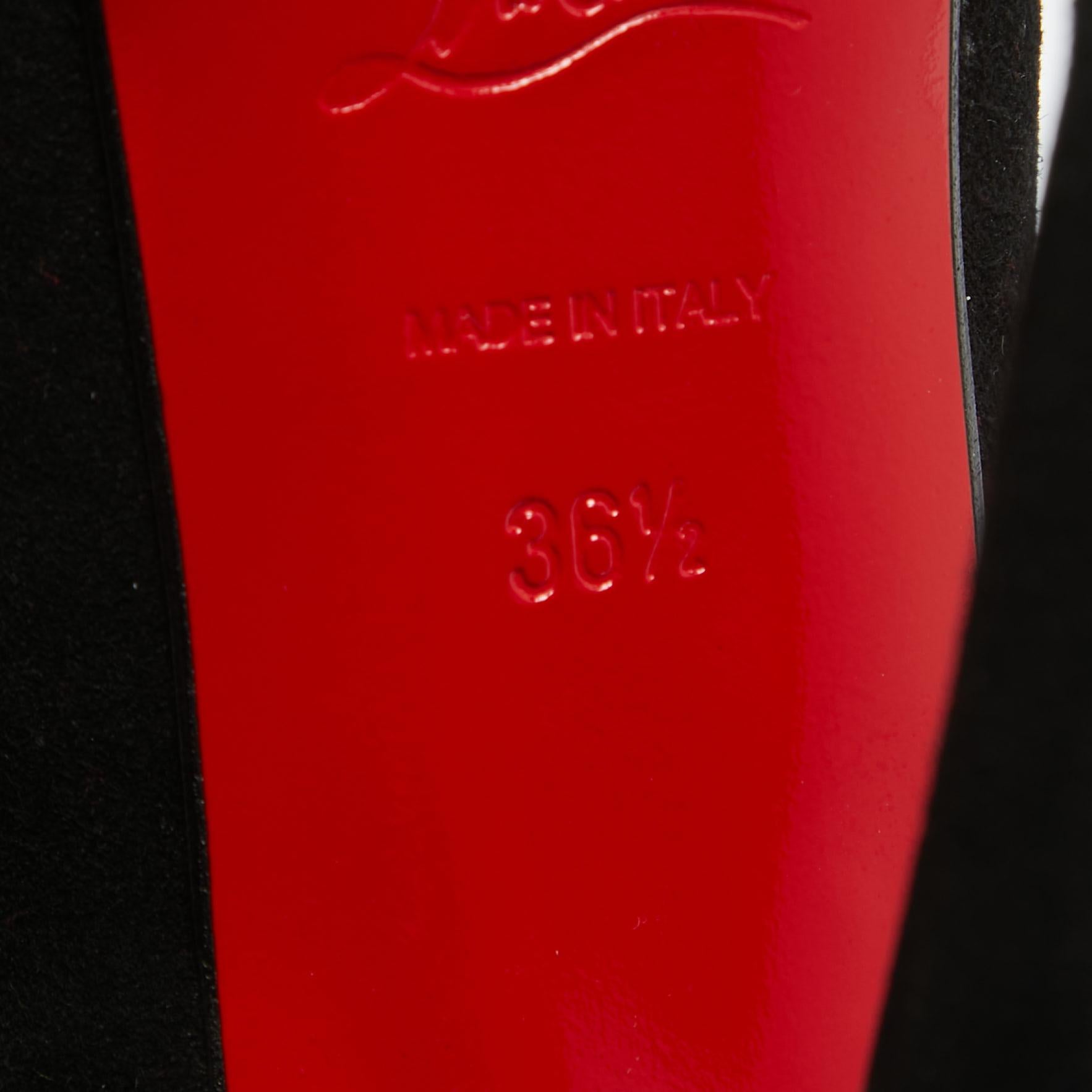 Christian Louboutin Berlinissimo Ankle Boots en daim noir Taille 36.5 en vente 3