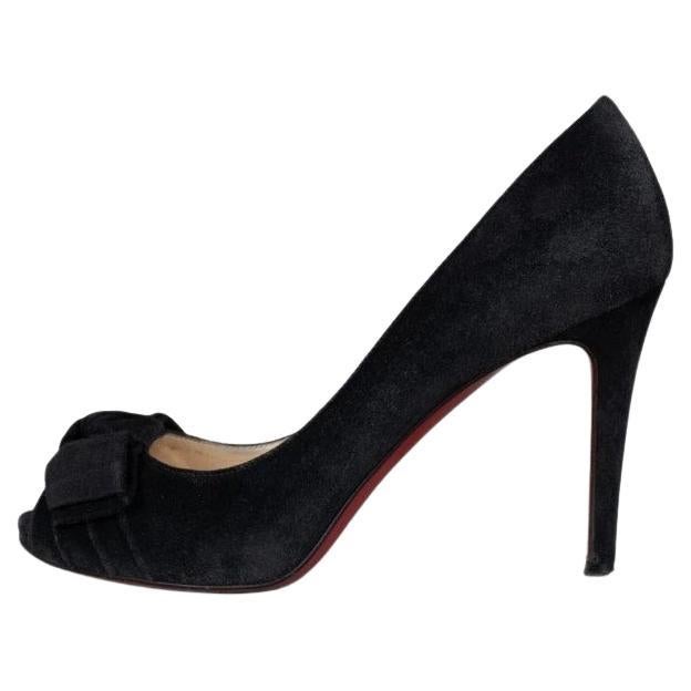 Christian Louboutin Talons en daim noir avec nœud - Taille EU 36