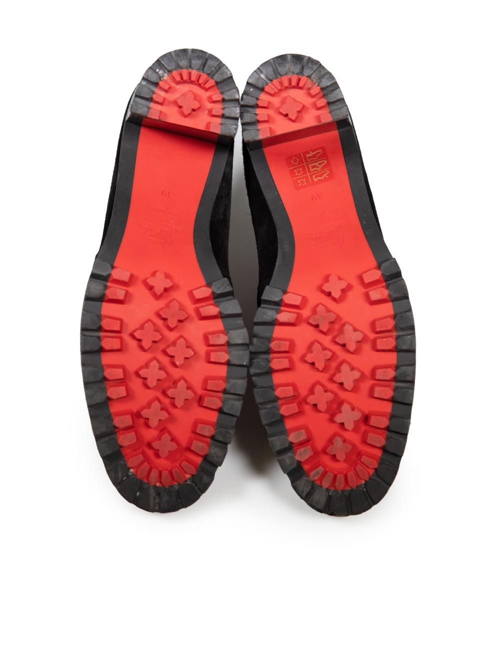 Christian Louboutin Black Suede Chelsea Heeled Boots Size IT 39 Pour femmes en vente
