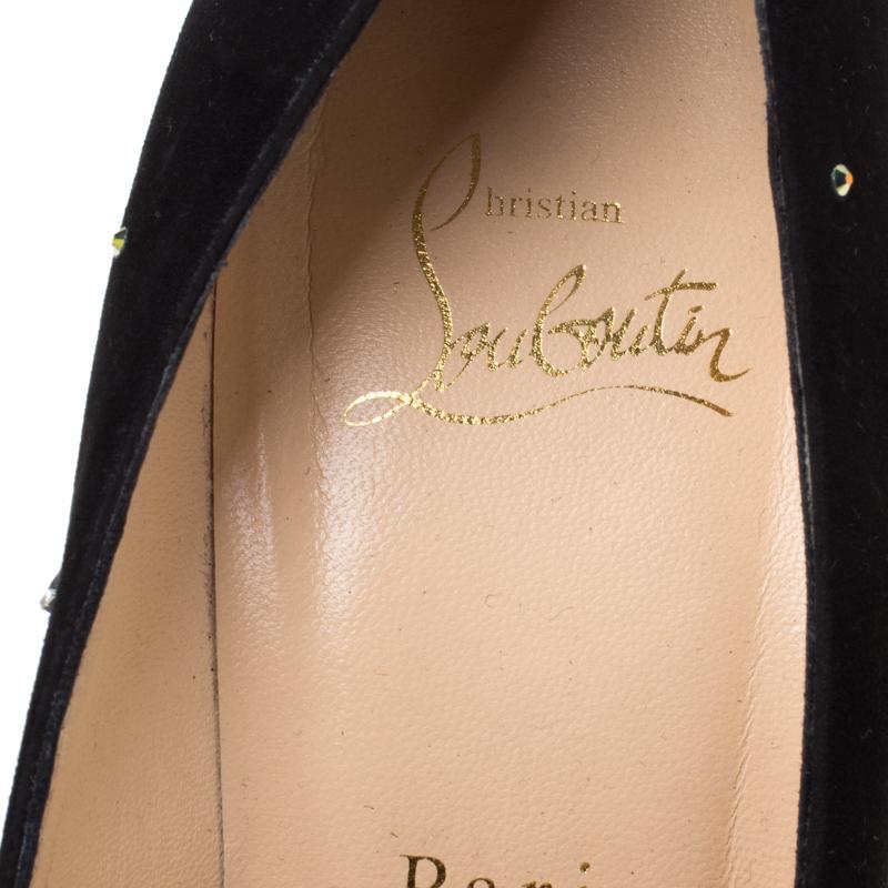 Christian Louboutin Schwarz Wildleder Kristall Stern verschönert Gravitanita Größe 37,5 2