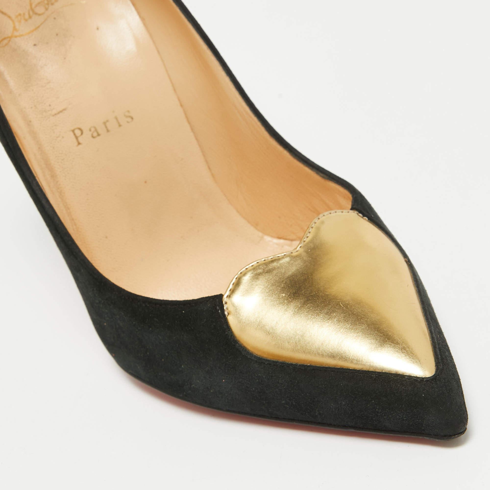 Christian Louboutin Escarpins Doracora en daim noir Taille 37.5 en vente 2