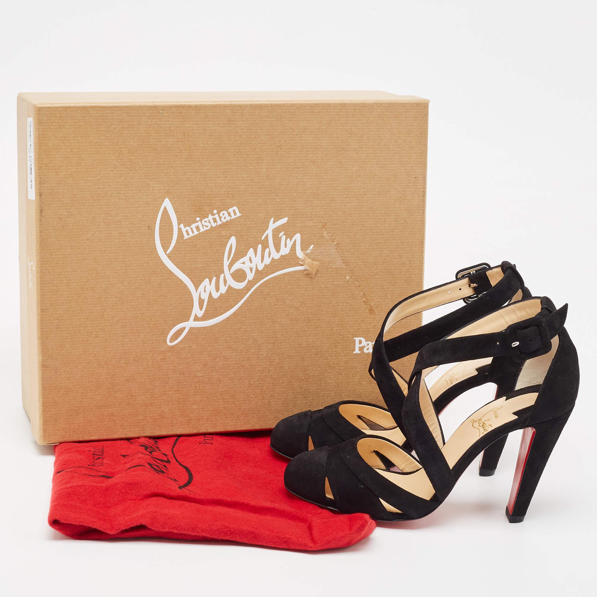 Christian Louboutin Black Suede Estradouche Pumps Size 35.5 For Sale 5