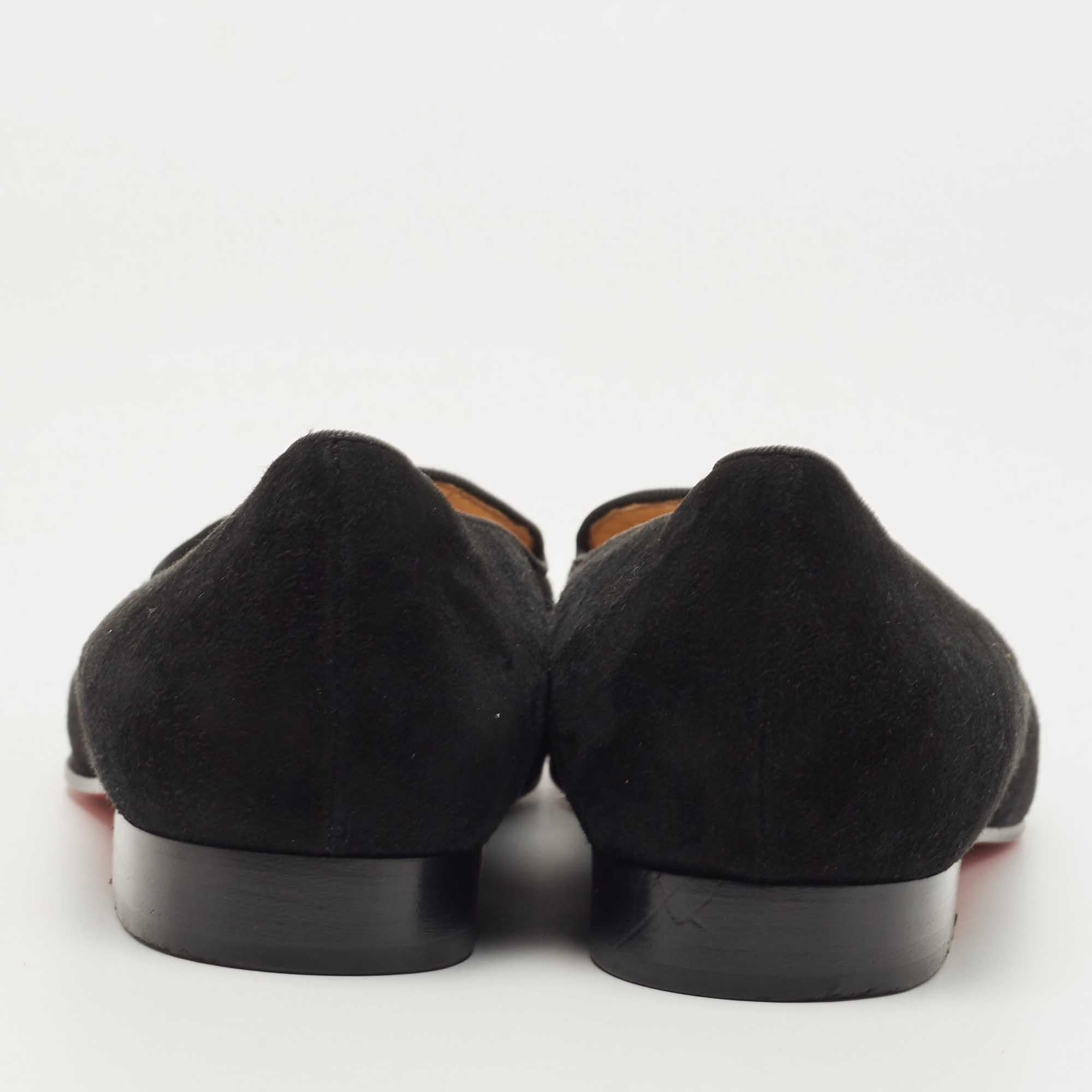 Christian Louboutin Black Suede Harvanana Spiked Smoking Slippers Size 36.5 For Sale 1