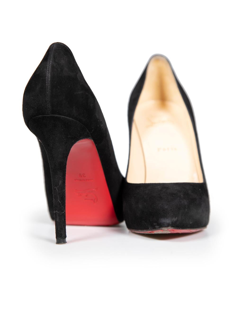 Christian Louboutin Chaussures à talons hauts en daim noir Taille IT 39 Bon état - En vente à London, GB