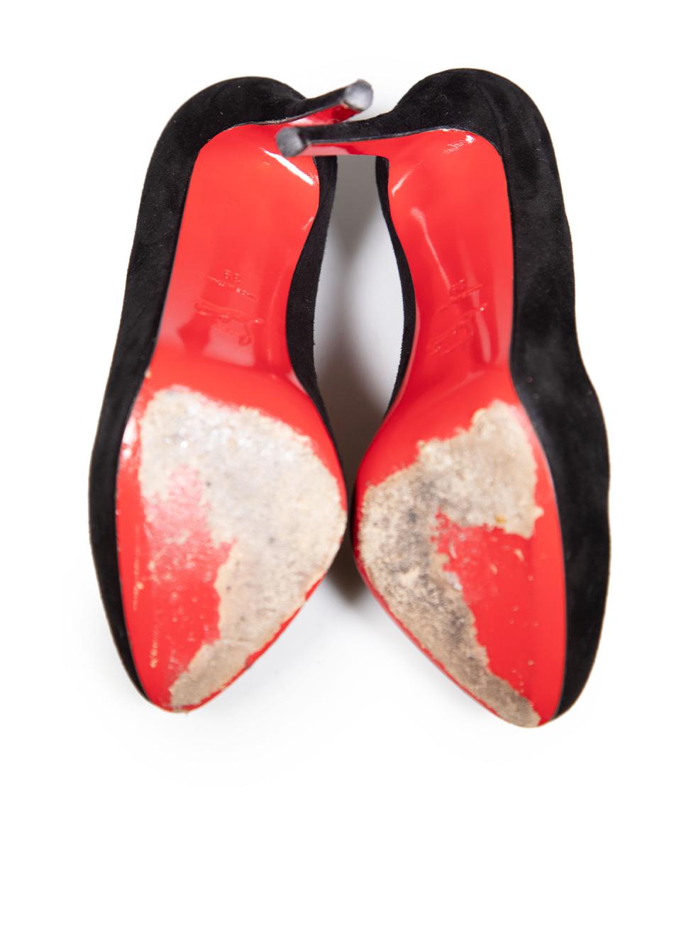 Women's Christian Louboutin Black Suede High Heel Pumps Size IT 39 For Sale