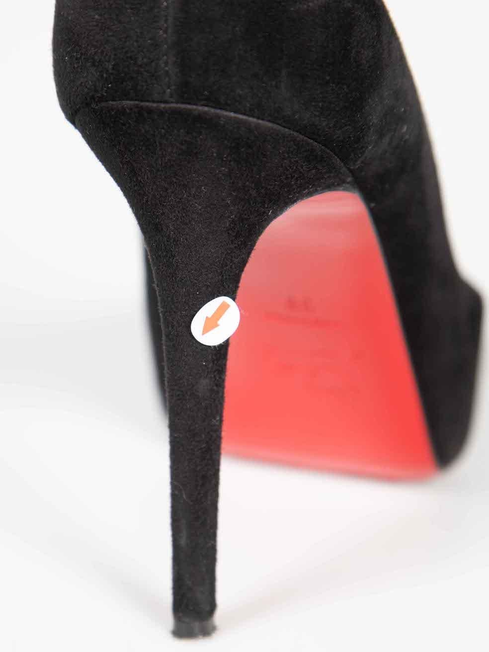 Christian Louboutin Black Suede High Heel Pumps Size IT 39 For Sale 1