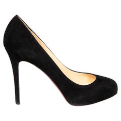 Christian Louboutin Schwarze hochhackige Wildleder-Pumps Größe IT 39