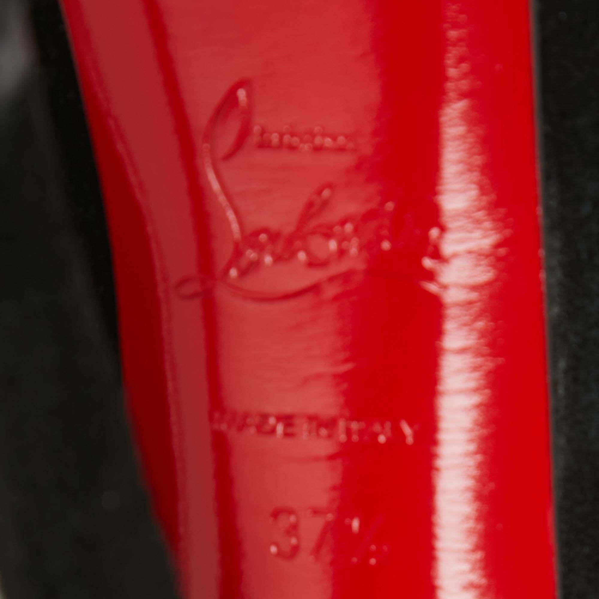 Christian Louboutin Black Suede Interlopa Knee Length Boots Size 37.5 en vente 4