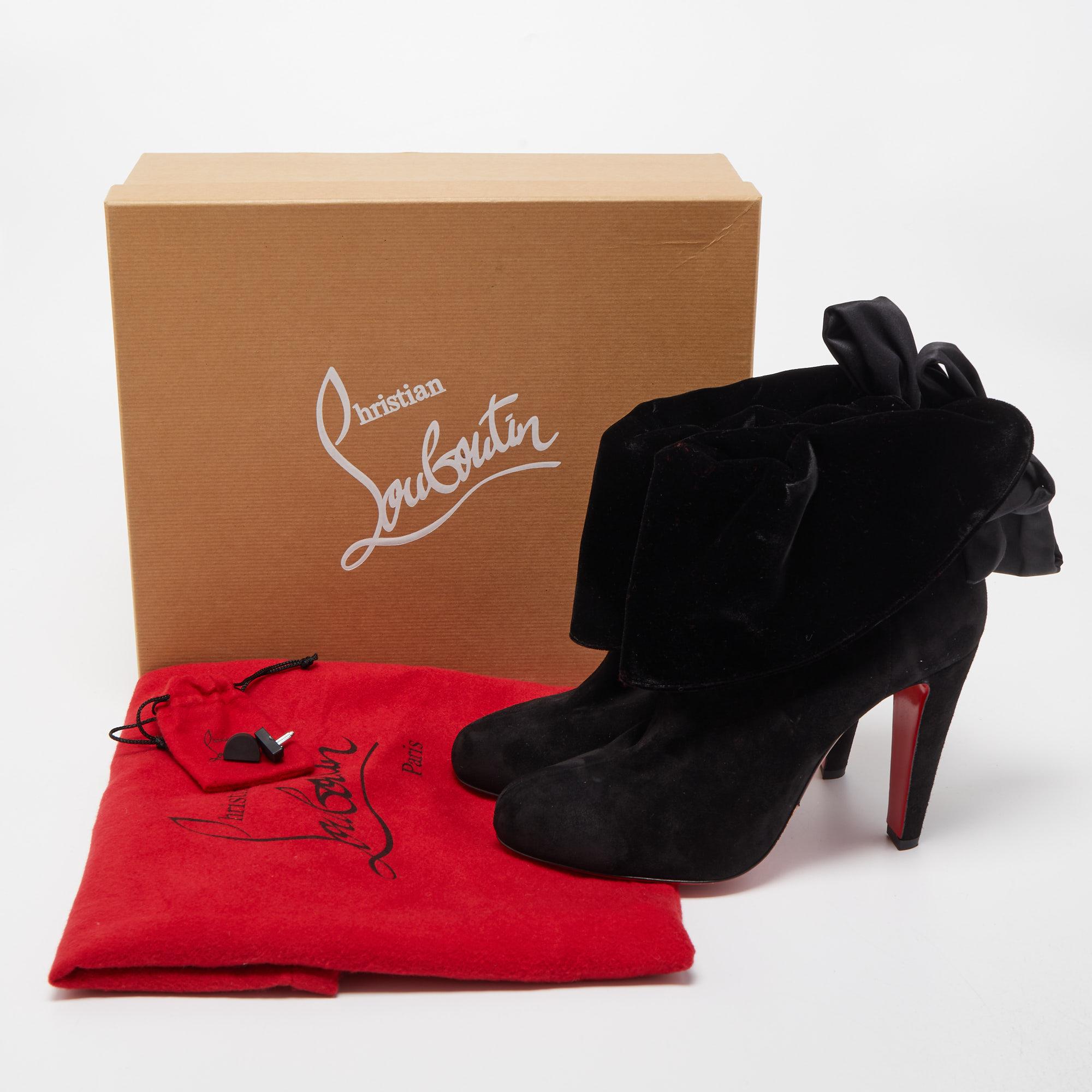 Christian Louboutin Black Suede Kristofa Ankle Booties Size 40.5 4