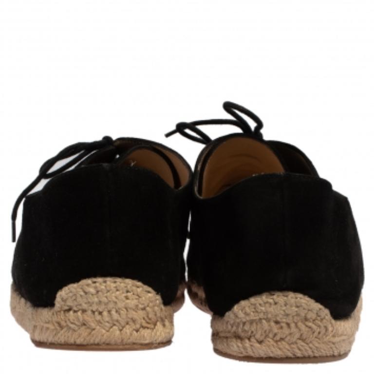 Men's Christian Louboutin Black Suede Lace Up Espadrilles Size 43 For Sale