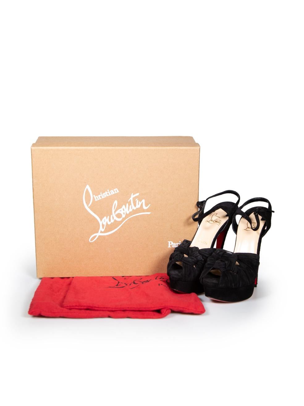 Christian Louboutin Black Suede Loescadiva Sandals Size IT 37 For Sale 1