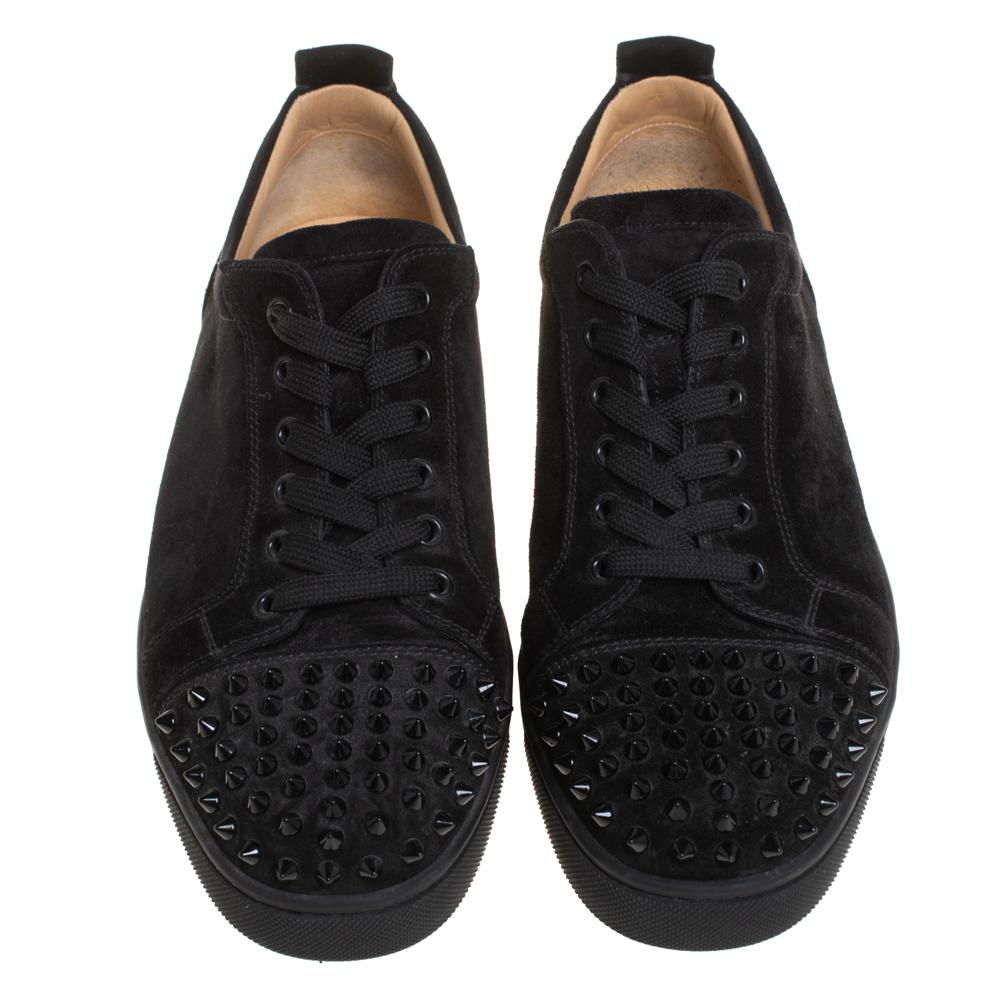 louboutin black suede spikes