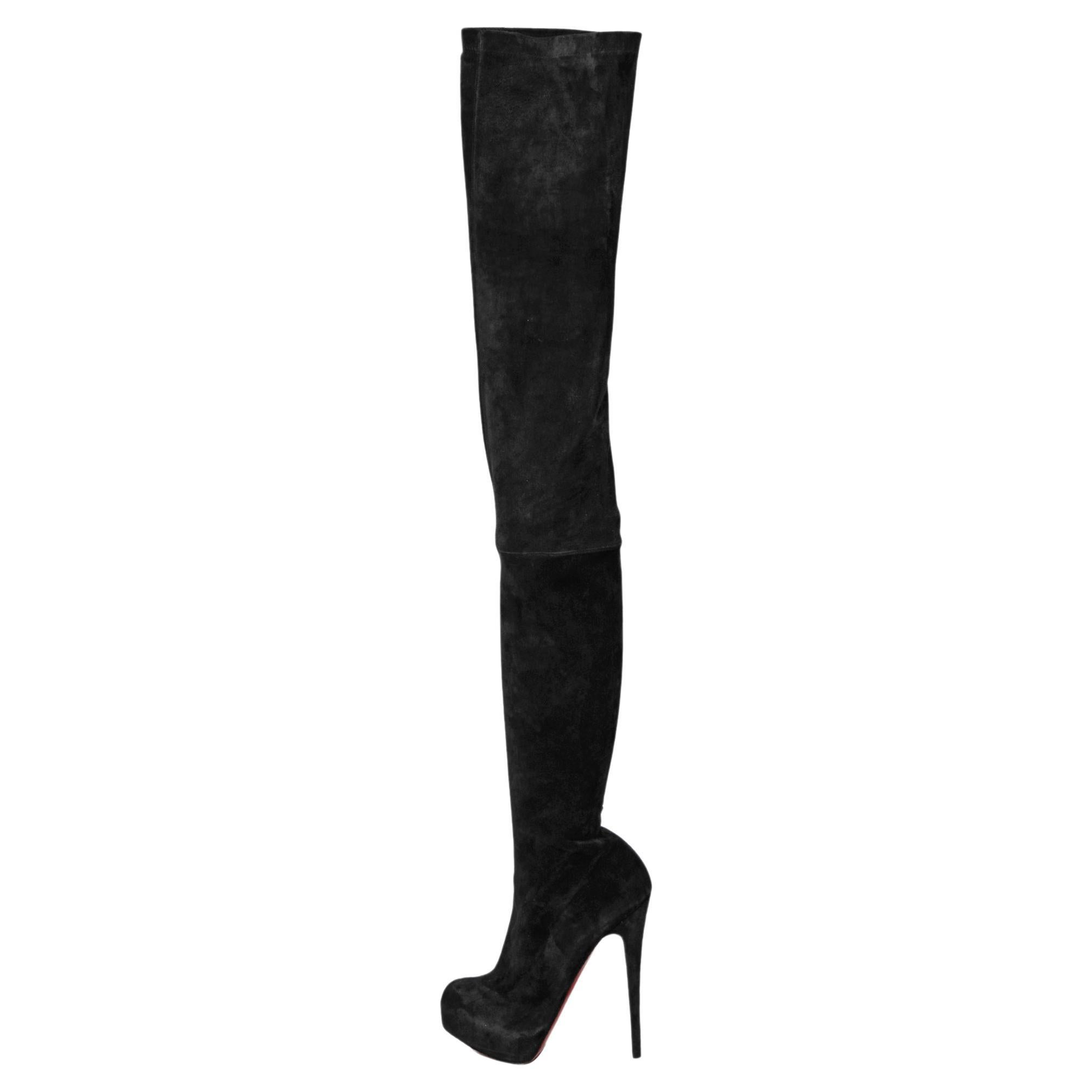 Christian Louboutin Black Suede Monica Over the Knee Boots Size 41.5 at  1stDibs | christian louboutin over the knee boots, christian louboutin camo  boots, christian louboutin suede boots