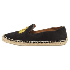 Christian Louboutin Black Suede Nanou Orlato Slip On Espadrille Size 41