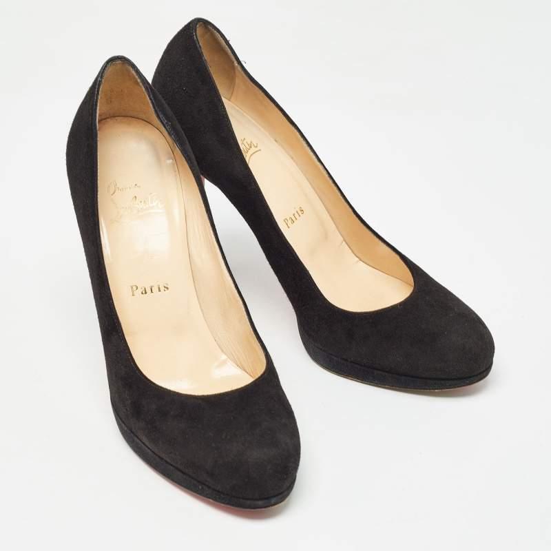 Christian Louboutin Schwarz Wildleder Neu Einfache Pumps Größe 37,5 Damen im Angebot