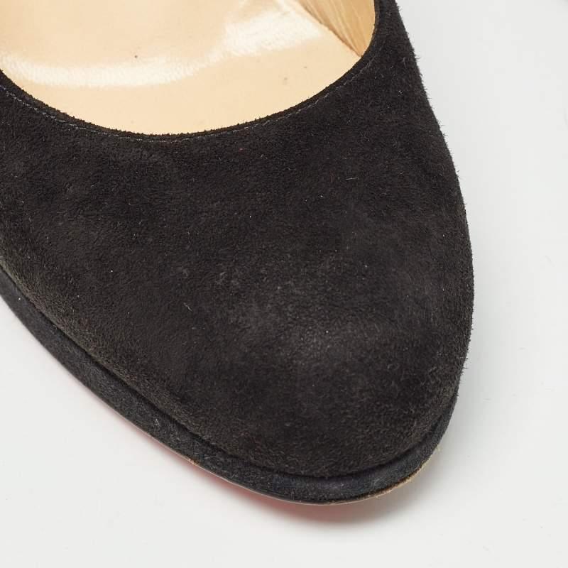 Christian Louboutin Schwarz Wildleder Neu Einfache Pumps Größe 37,5 im Angebot 3