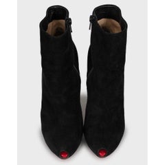 Christian Louboutin Schwarz Wildleder Open-Toe Ankle Booties Sz 39