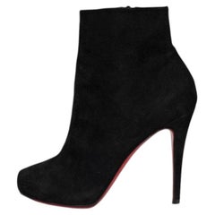 Christian Louboutin Schwarz Wildleder Open-Toe Ankle Booties Sz 39