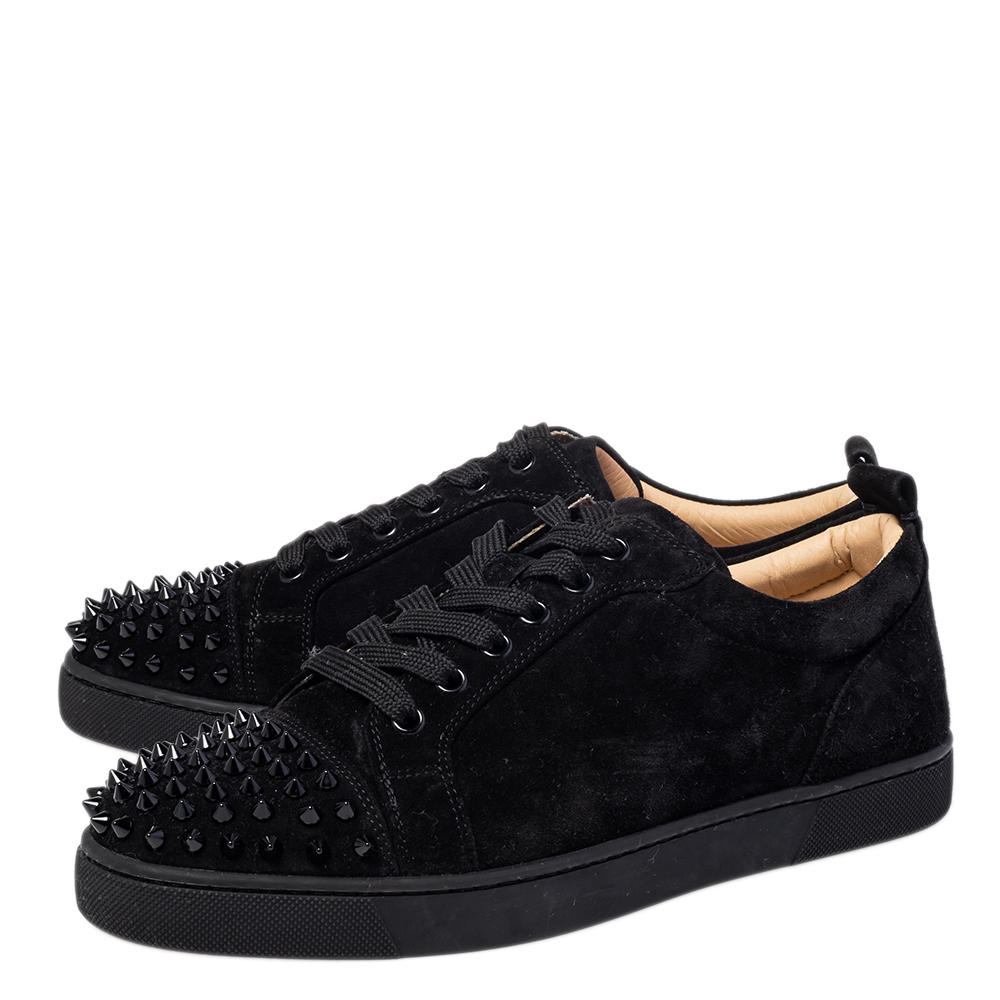 Christian Louboutin Black Suede Orlato Low Top Sneakers Size 40 1