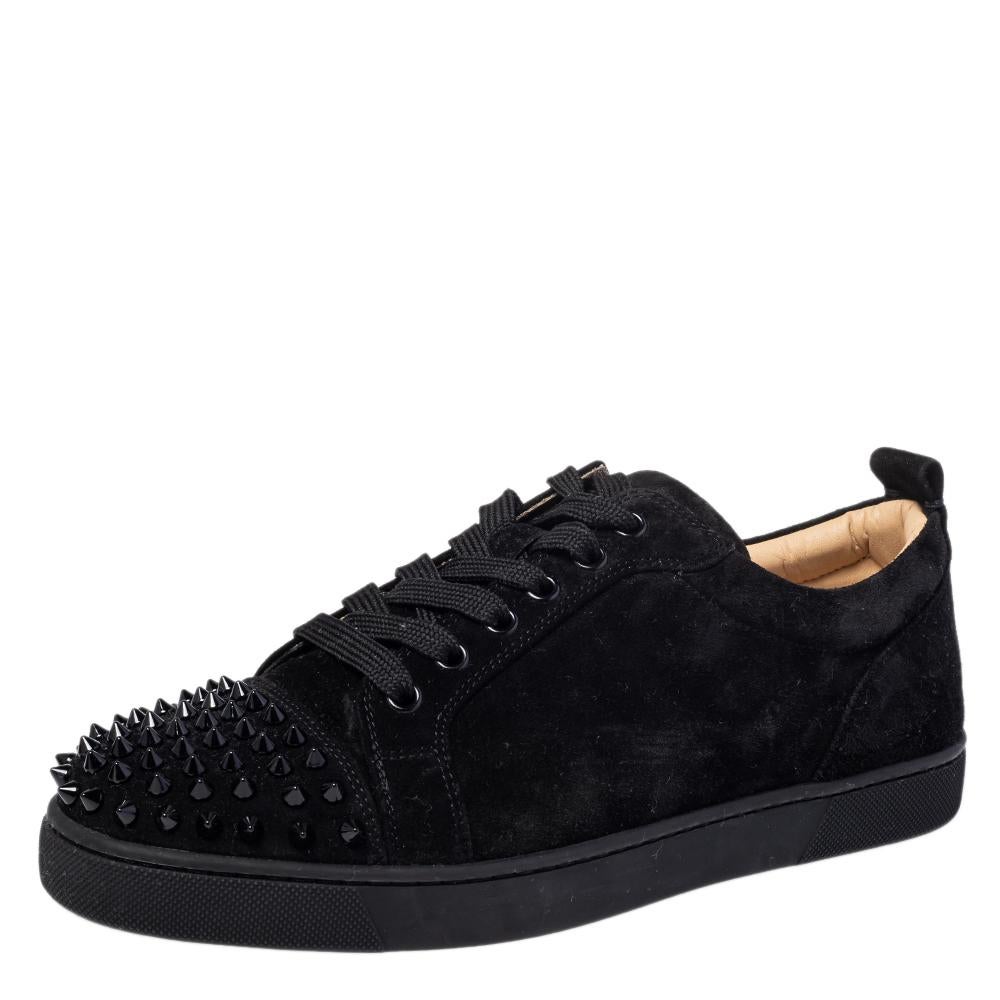 Christian Louboutin Black Suede Orlato Low Top Sneakers Size 40 2