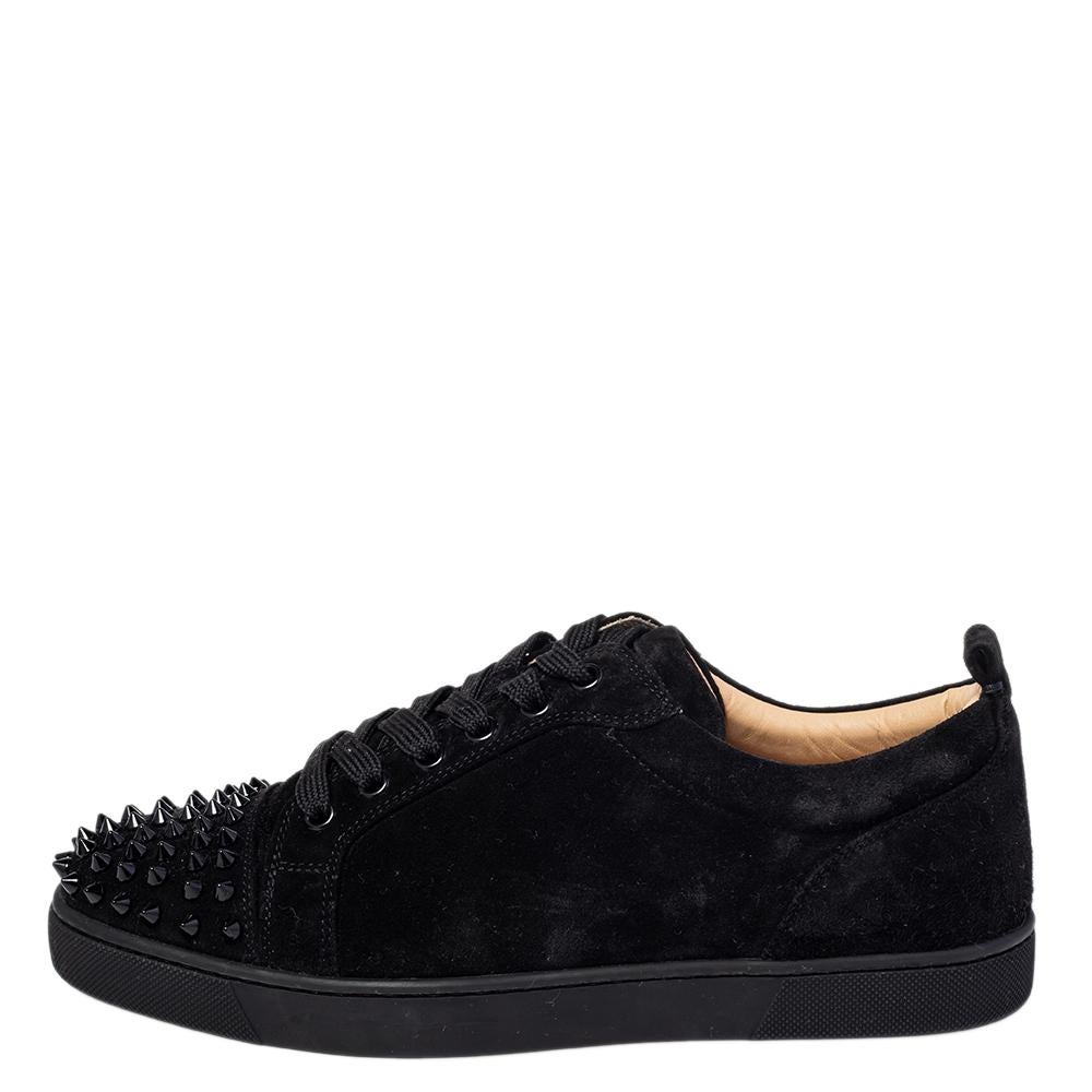 Christian Louboutin Black Suede Orlato Low Top Sneakers Size 40 3