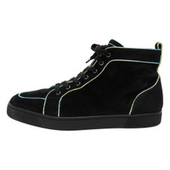 Christian Louboutin Black Suede Rantulow Orlato High Top Sneakers Size 46