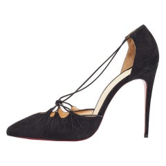 Christian Louboutin Black Suede Riri Pumps Size 41