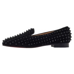 Christian Louboutin Black Suede Rollerboy Loafers Size 36.5