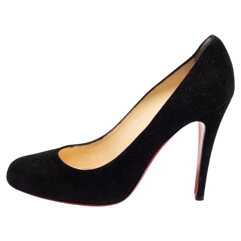 Christian Louboutin Black Suede Ron Ron Pumps Size 39 For Sale at 1stDibs