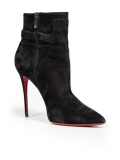 Christian Louboutin Black Suede So Kate 100 Boots Size IT 37