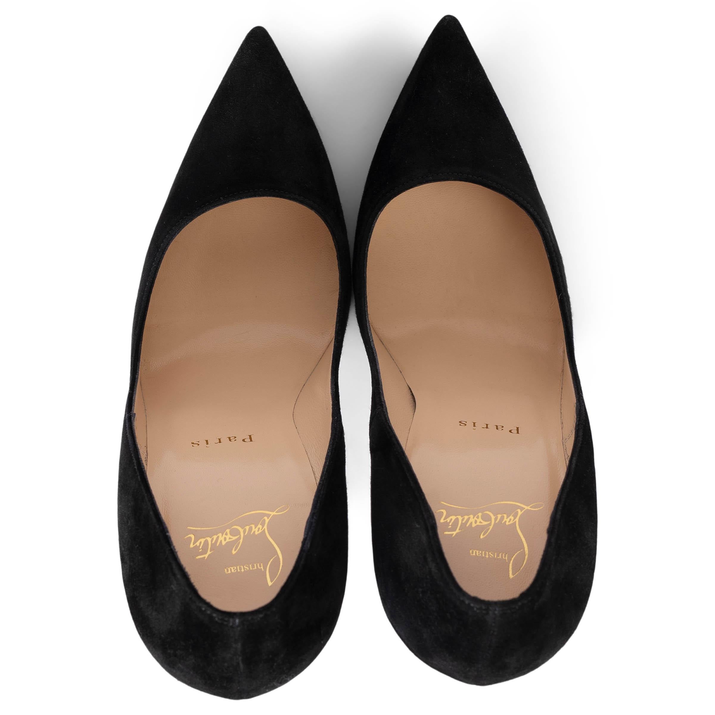 CHRISTIAN LOUBOUTIN schwarz Wildleder SO KATE 120 Pumps Schuhe 37.5 fit 37 im Angebot 1