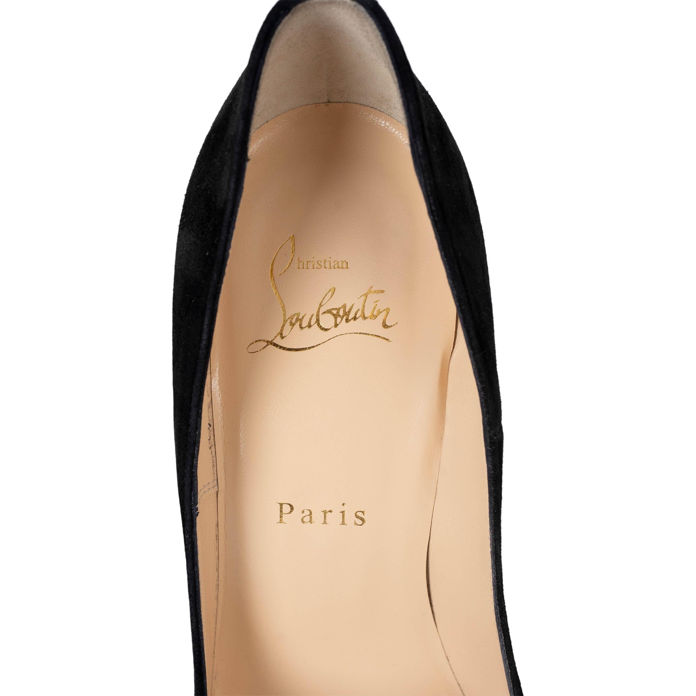 CHRISTIAN LOUBOUTIN schwarz Wildleder SO KATE 120 Pumps Schuhe 37.5 fit 37 im Angebot 2
