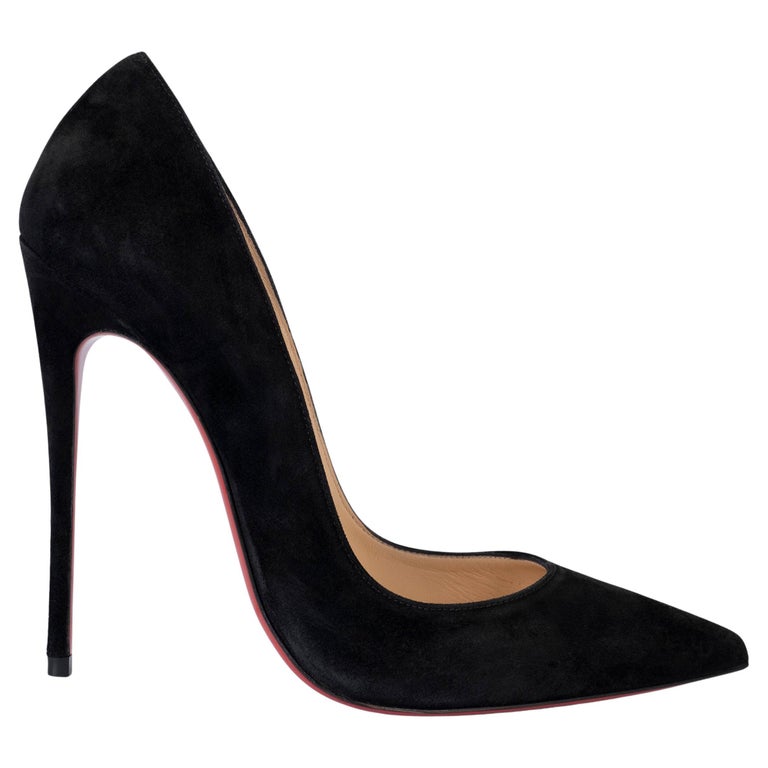 CHRISTIAN LOUBOUTIN ante negro SO KATE 120 Bombas Zapatos fit