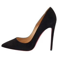 Used Christian Louboutin Black Suede So Kate Pointed Toe Pumps Size 39